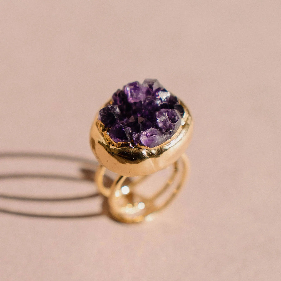The Geode Ritual Signet Raw Amethyst PHOEBE´S