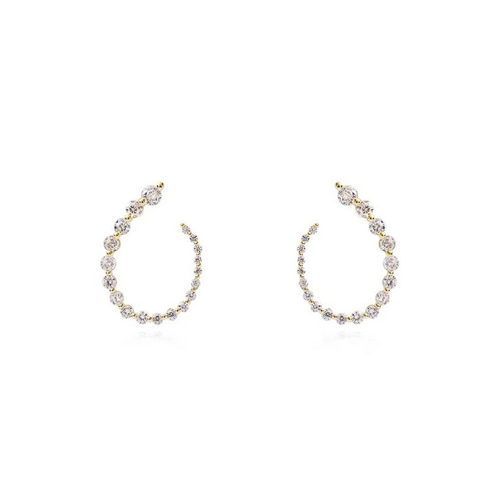 Alana Gold Pavé Spiral Hoop Earrings