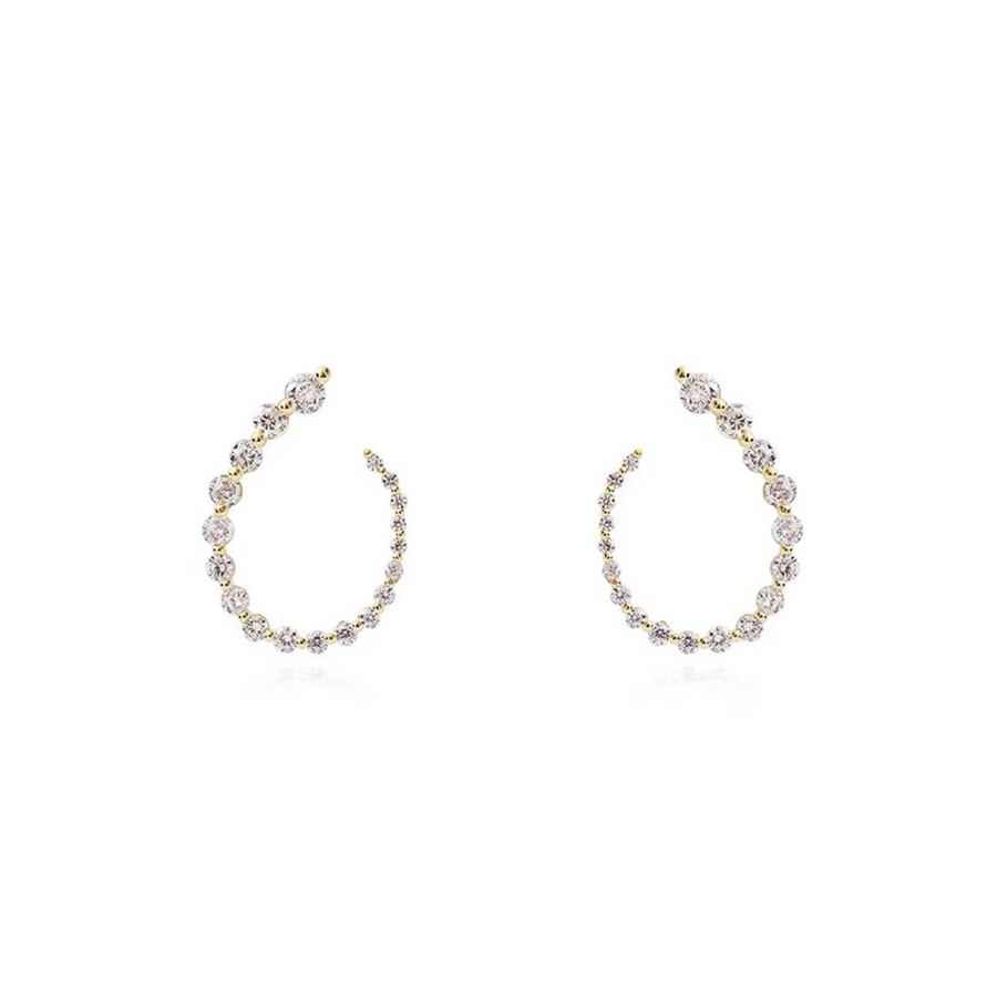 Alana Gold Pavé Spiral Hoop Earrings