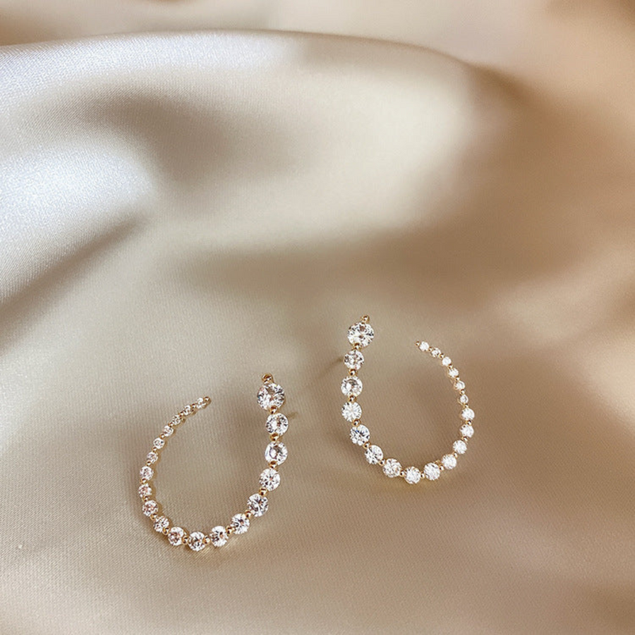 Alana Gold Pavé Spiral Hoop Earrings