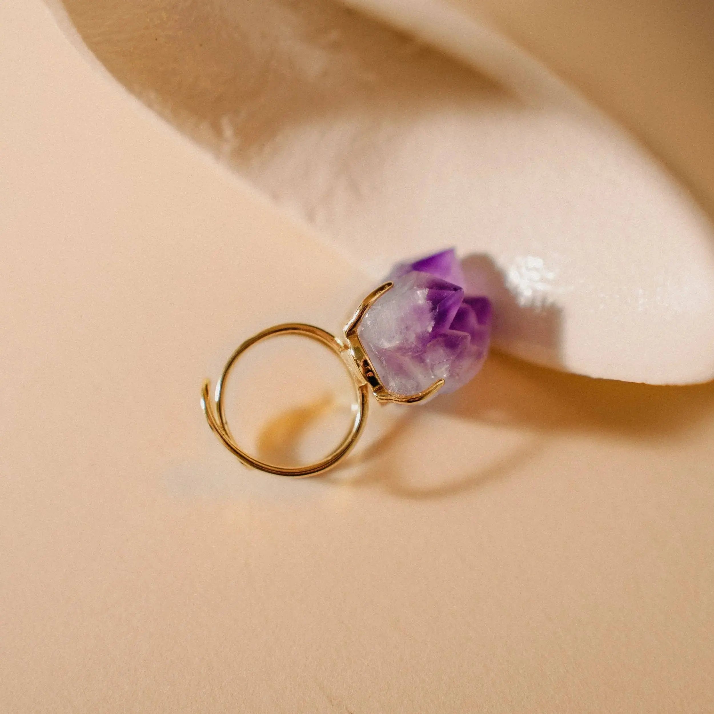 The Clarity Ritual Ring Raw Amethyst Vault 9