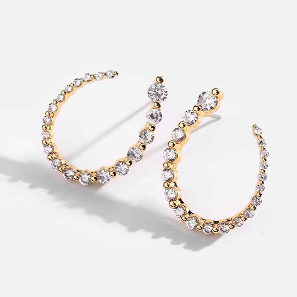Alana Gold Pavé Spiral Hoop Earrings
