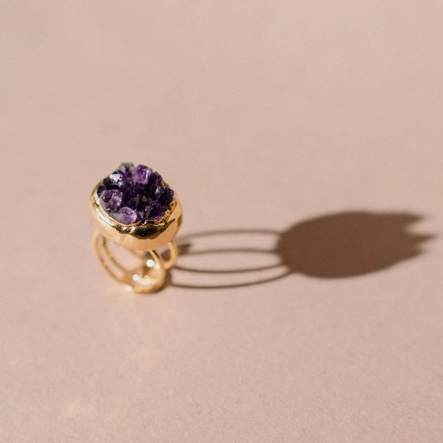 The Geode Ritual Signet Raw Amethyst PHOEBE´S