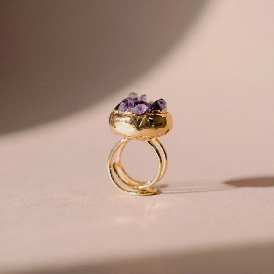 The Geode Ritual Signet Raw Amethyst PHOEBE´S
