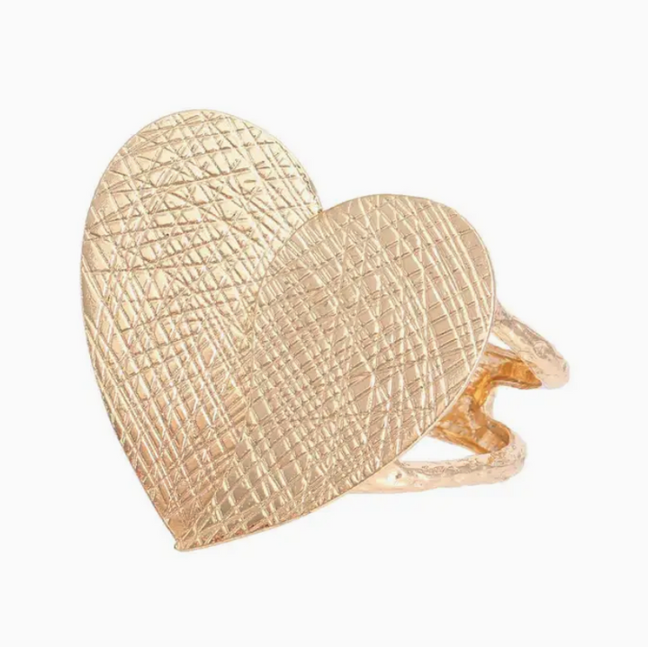 Heart shaped Gold Cuff bracelet.
Gold CUff bracelet