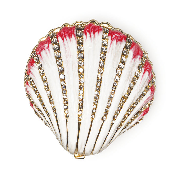 Coquillage Grande Scallop Shell Crystal Trinket Box, Blush