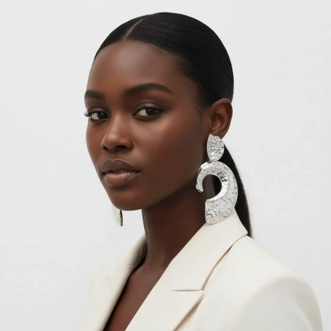 Hammered Silver Earrings