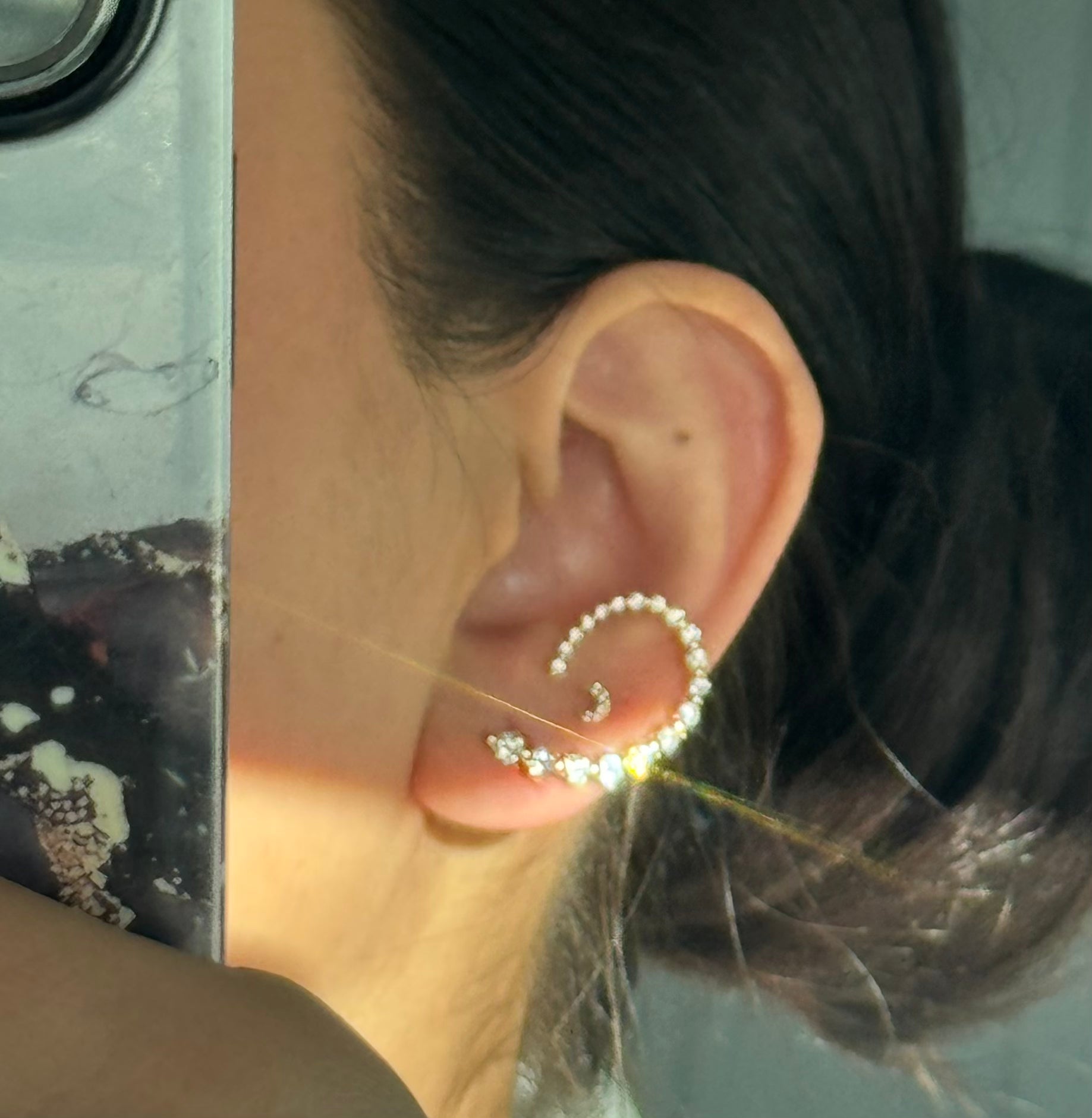 Alana Gold Pavé Spiral Hoop Earrings