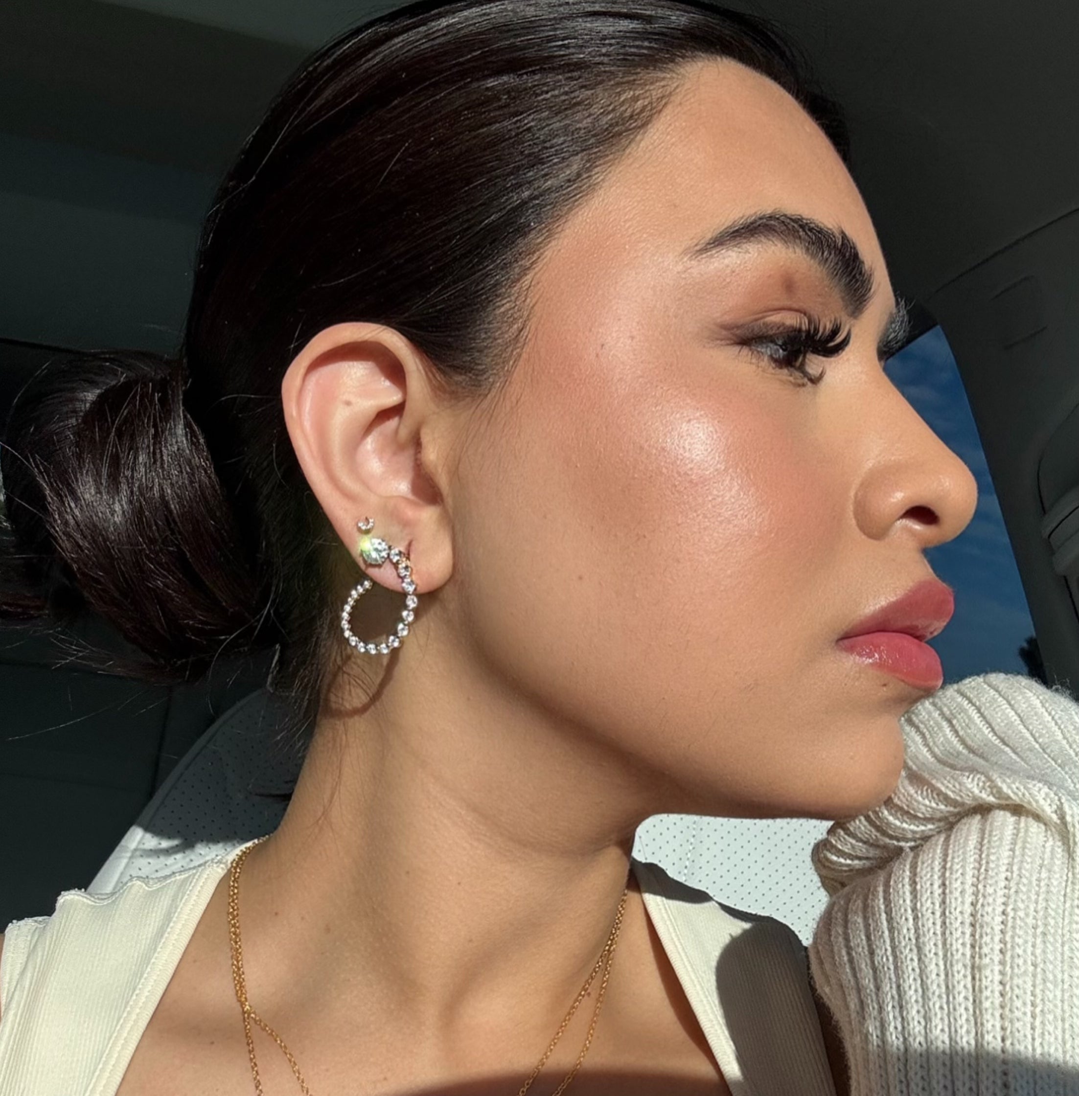 Alana Gold Pavé Spiral Hoop Earrings