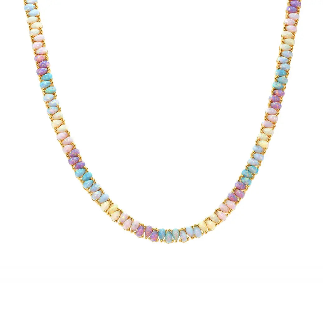 Candy Colored Opal Tennis Necklace Vault 9