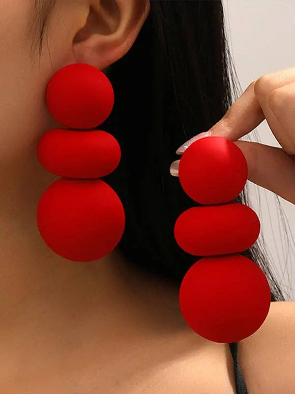 Red playa vacation earrings