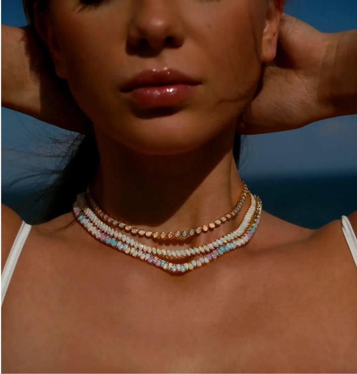 Candy Colored Opal Tennis Necklace Vault 9