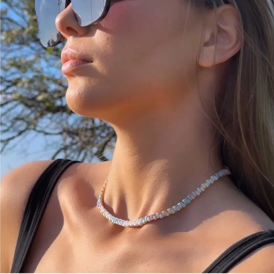 Candy Colored Opal Tennis Necklace Vault 9