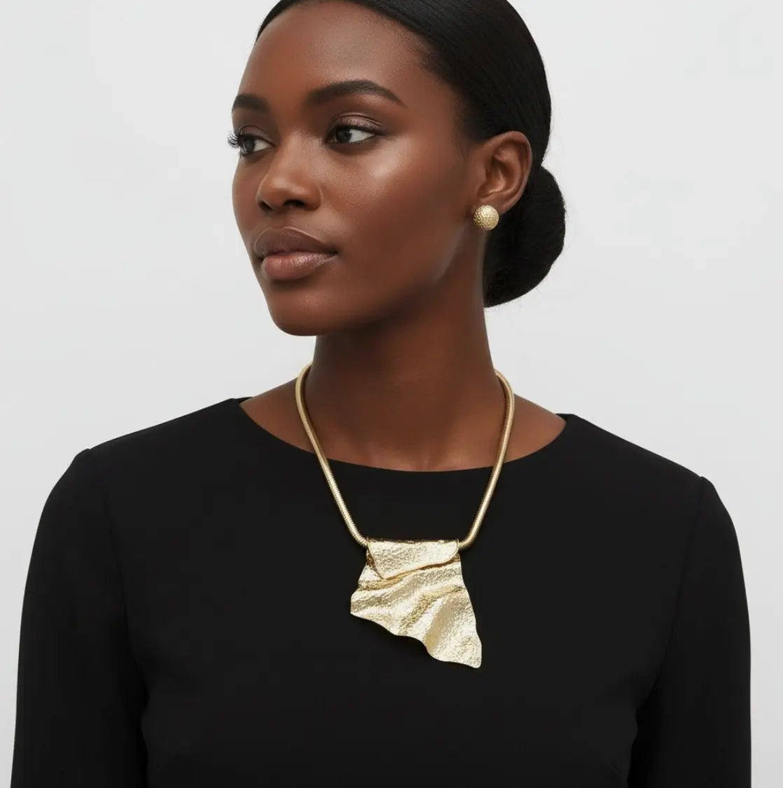 Surface Fold Statement Pendant Necklace Vault