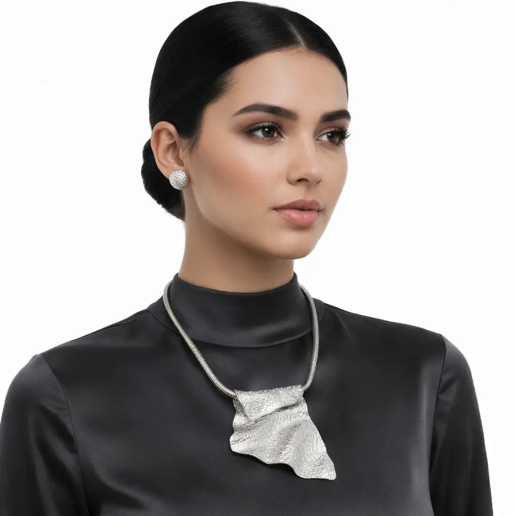 Surface Fold Statement Pendant Necklace Vault