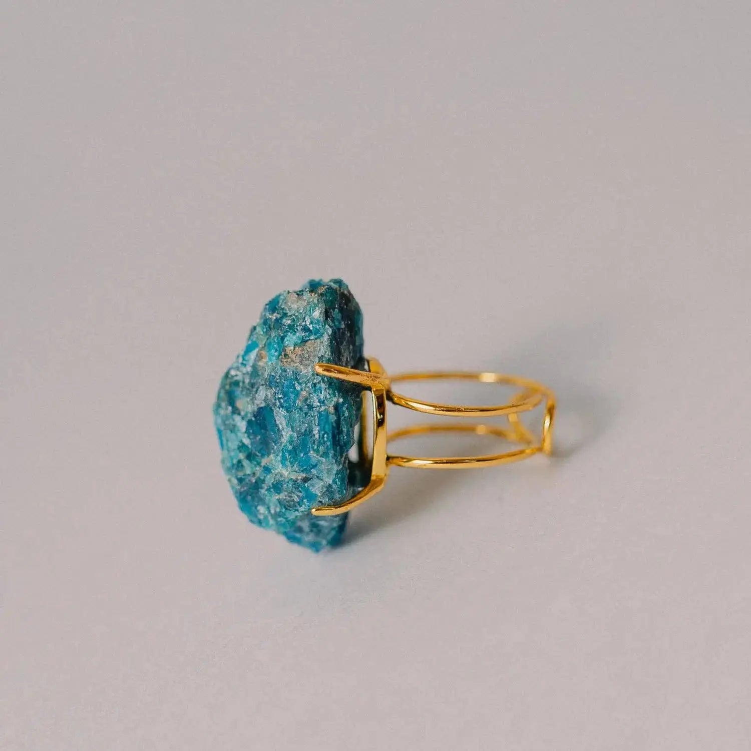 Natural Blue Chrysocolla Stone Statement Ring Vault 9